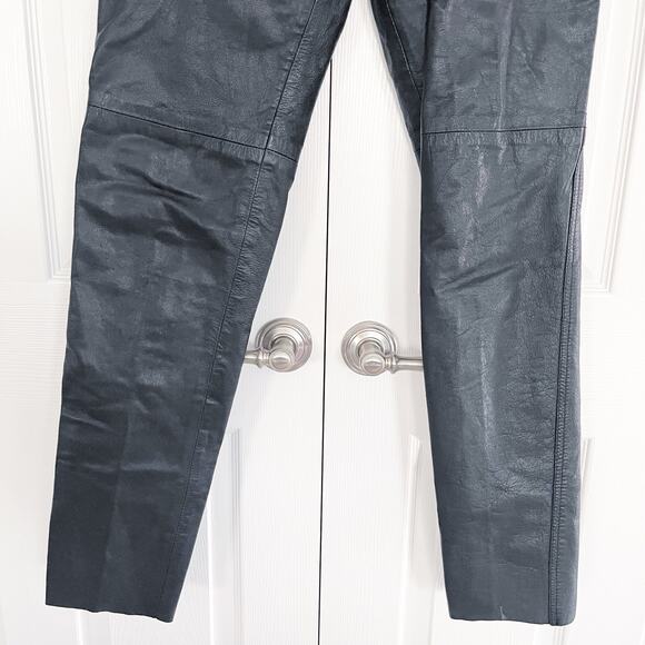 Limited Edition Vintage Black Leather Slim Pants - Picture 4 of 10